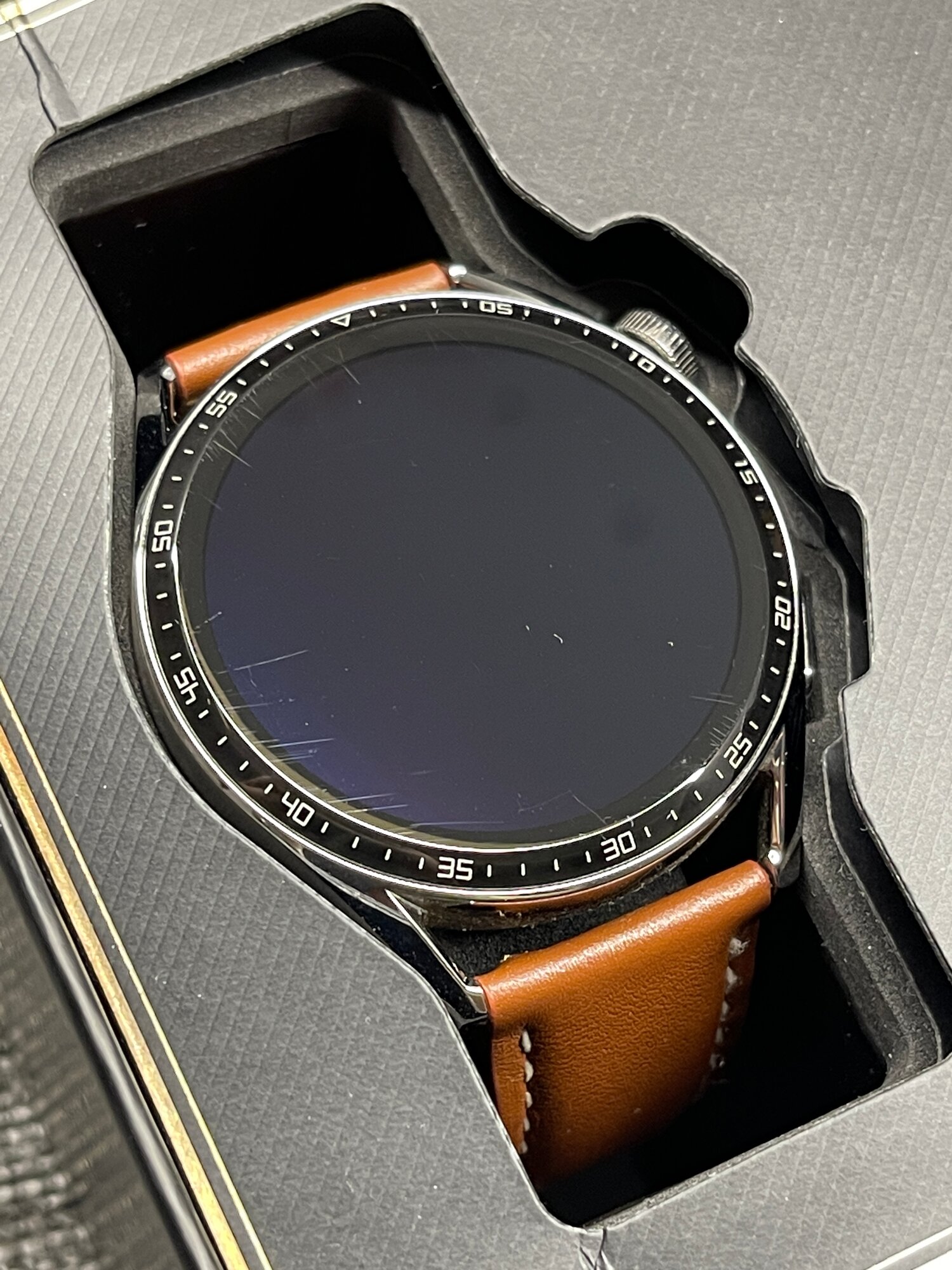 Смарт-часы Huawei Watch GT 3 JPT-B29, нержавеющая сталь коричневый кожаный ремешок — фото 1