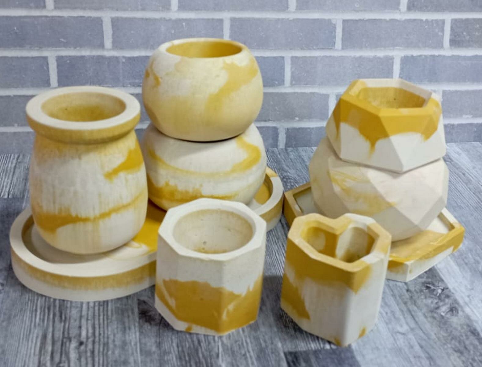 Набор ArtHouse3D  для чайной свечи  гипс  настольный  9 предметов