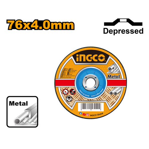 Круг шлифовальный по металлу INGCO MCD30276 76х40х10 мм Metal 250₽