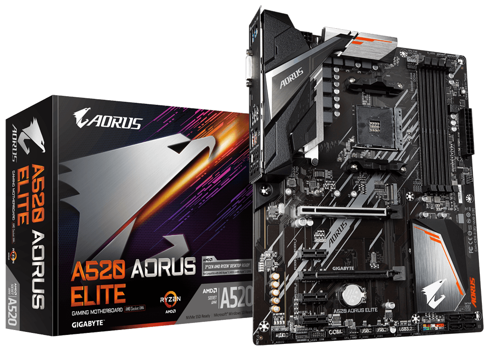 Материнская плата Gigabyte A520 AORUS ELITE Soc-AM4 AMD A520 — фото 1