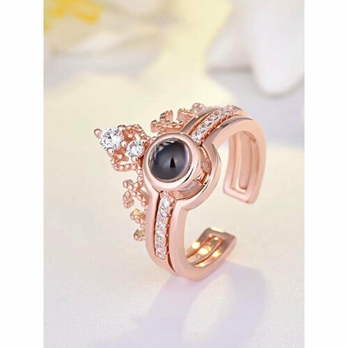 Кольцо, искусственный камень, размер 18, золотой