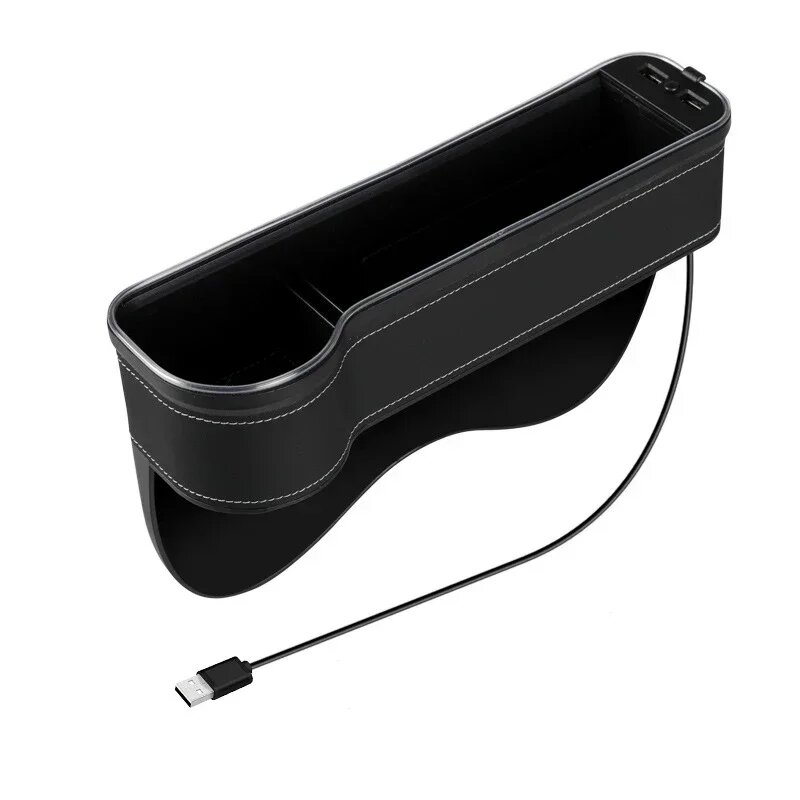 Новый автомобильный органайзер для хранения со швами и 2 USB-портами, Black A