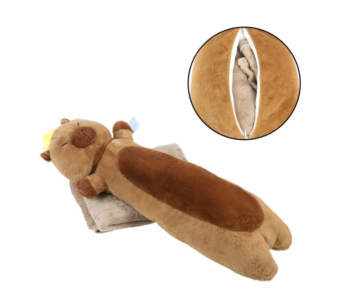 Мягкая игрушка "Капибара с пледом" — фото 1