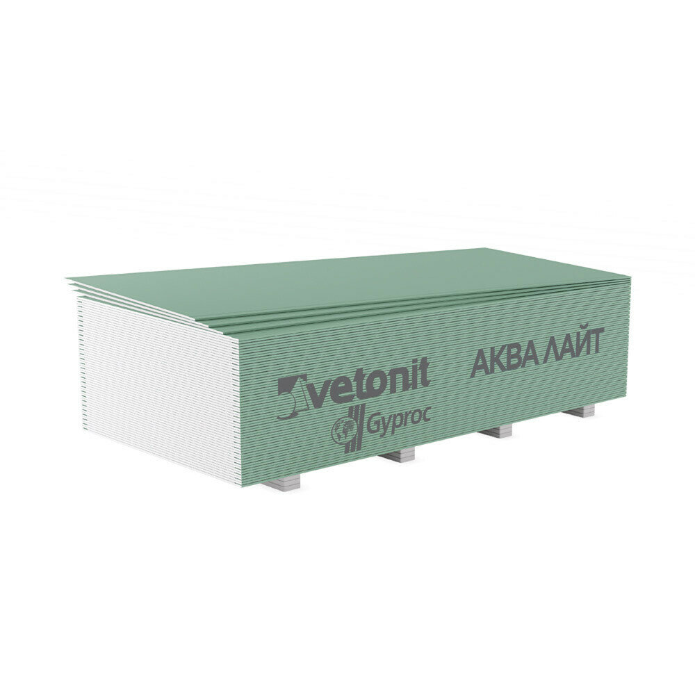 Гипсокартон Vetonit (Gyproc) Аква Лайт 2500х1200х95 мм для потолка влагостойкий