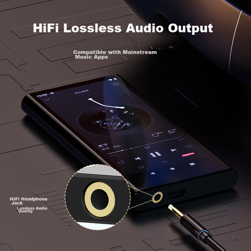 Музыкальные Плееры Xiaomi Цифровой плеер Rui Zu H12 Smart MP3/MP4 Music Player, WiFi, 4+64GB RAM, Android 10, MP5, HD Video Touchscreen, black