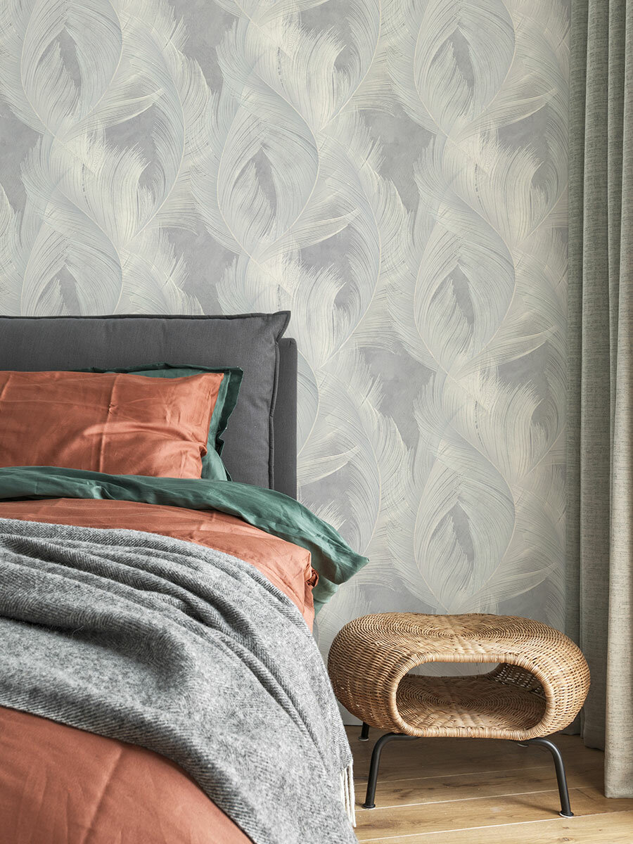 Обои флизелиновые виниловые Phoenix 7216-11 Euro Decor перья для спальни гостиной кухни коридора детской метровые