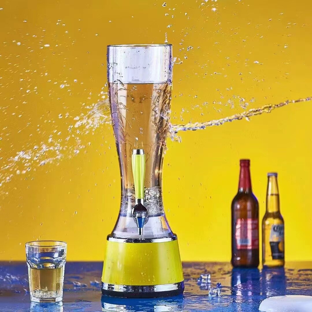 Желтый без света винная пушка 3 л бар пшеничная кружка с перезаряжаемым цветным светом