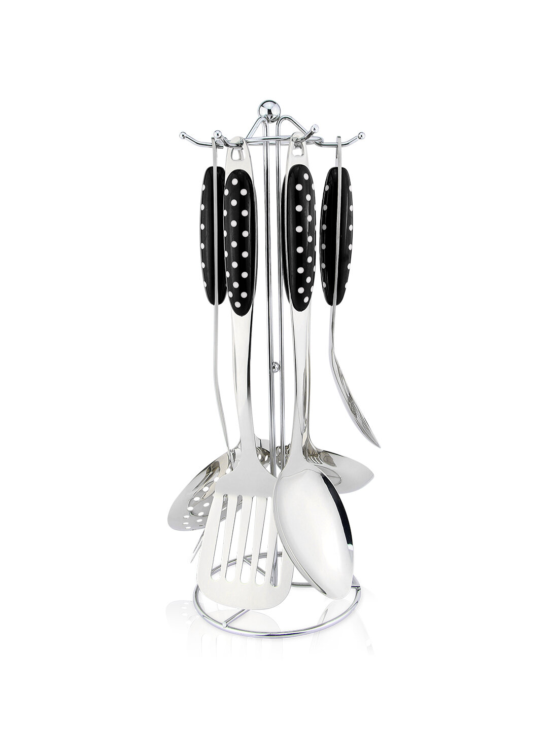 Набор кухонных инструментов из нержавеющей стали - 7 предметов "HausRoland" HR904-1 - Черный