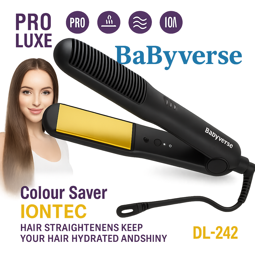 Выпрямитель для волос Babyverse BA-242 Pro Luxe — керамика + титан, технология IonTex
