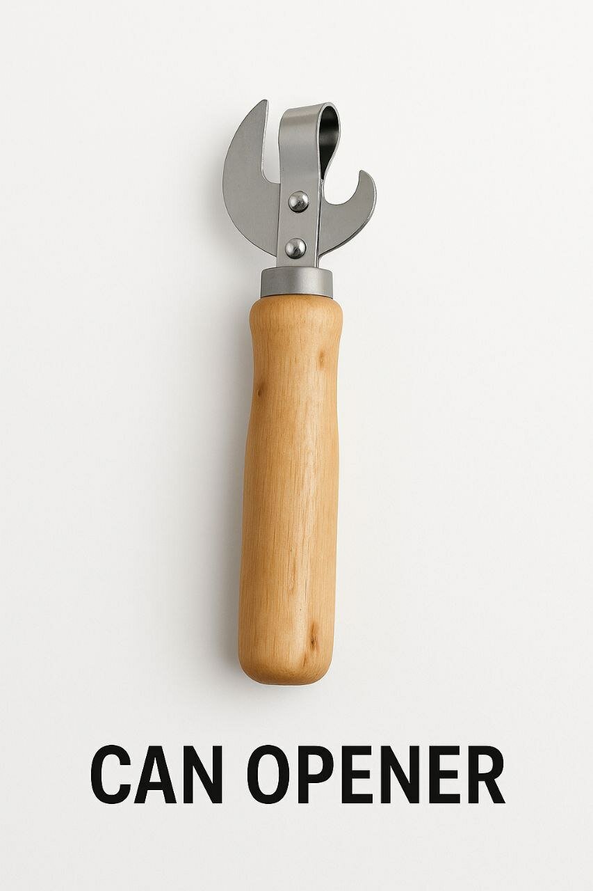 Открывалка для банок и бутылок, консервный нож, с деревянной ручкой, прочная, металлическая