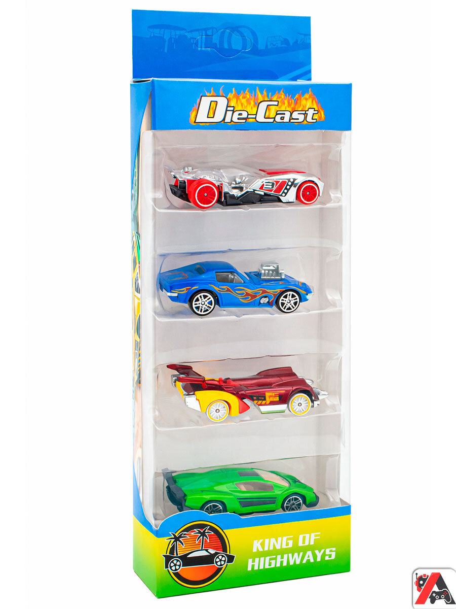 Набор машинок Hot Wheels 4в1 для мальчика — фото 1