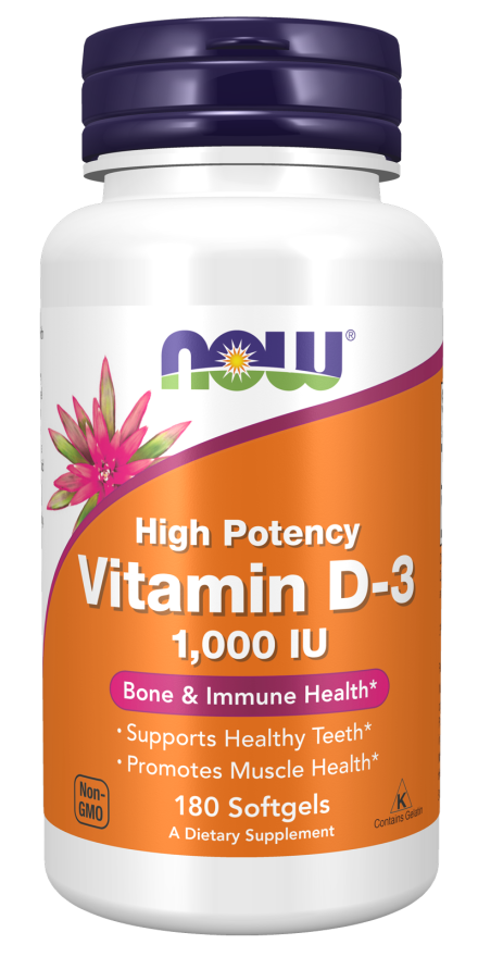 NOW Vitamin D-3 1000 IU 180 капсул