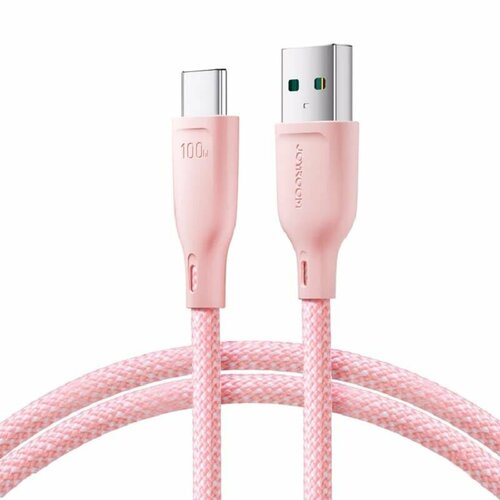 Кабель для зарядки Type-C USB 1м 100W нейлоновая оплетка розовый кабель для зарядки type c usb joyroom s uc027a9 1м 3a черный
