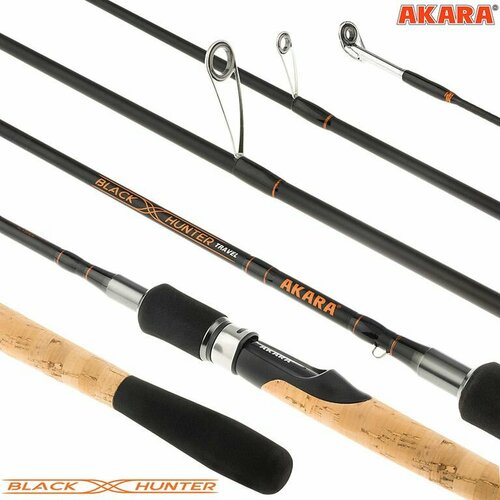 Спиннинг 4-х частный Akara Black Hunter Travel 734 L (3-12) 2,20 м akara катушка akara black hunter feeder bhf 6000 bh6000 10