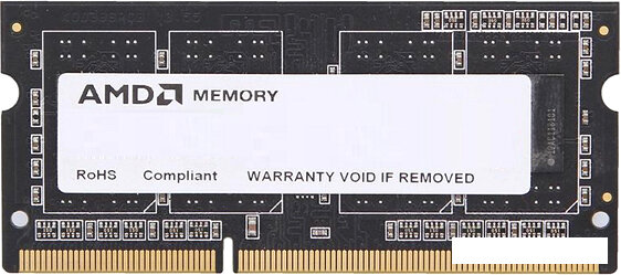 Модуль памяти SODIMM DDR3 8GB AMD 1600MHz, black, Non-ECC, CL11, 1.35V, Retail - фото №14