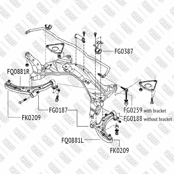 Сайлентблок рычага NISSAN Almera 00-> FIXAR FG0188