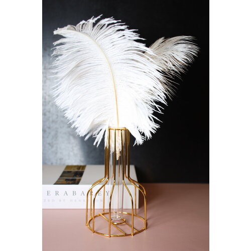 Ваза металлическая для цветов и сухоцветов с колбой, 15 см, 1 шт.