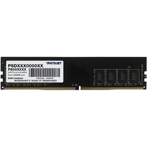 Память DDR4 8GB 2666MHz Patriot PSD48G26662 Signature RTL PC4-21300 CL19 DIMM 288-pin 1.2В single rank Ret память оперативная ddr4 patriot 8gb 2666mhz psd48g266681s