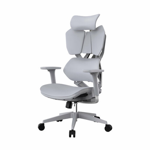 Геймерское компьютерное кресло на колесиках в стиле хай-тек хIAOQI, Серое