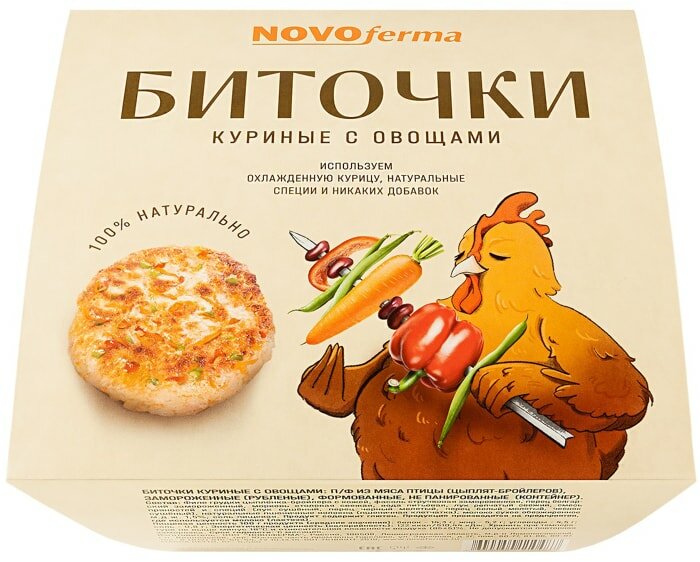 Биточки Novoferma Куриные с овощами 450г