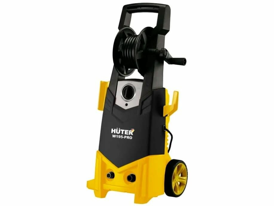 фото Мойка высокого давления Huter W-195 Pro с барабаном для шланга (2500 Вт, 195 бар, профессиональный пеногенератор, шланг 8м) / автомойка высокого давления для машин авто, садового инструмента, дорожек