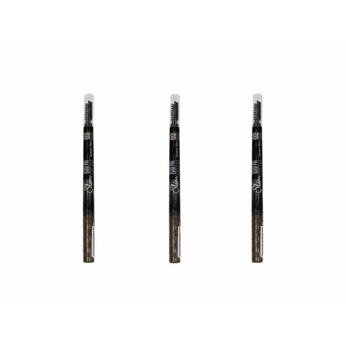 Farres Сosmetics Карандаш для бровей механический Slim c щеточкой 02 серо-коричневый 3 шт 973₽