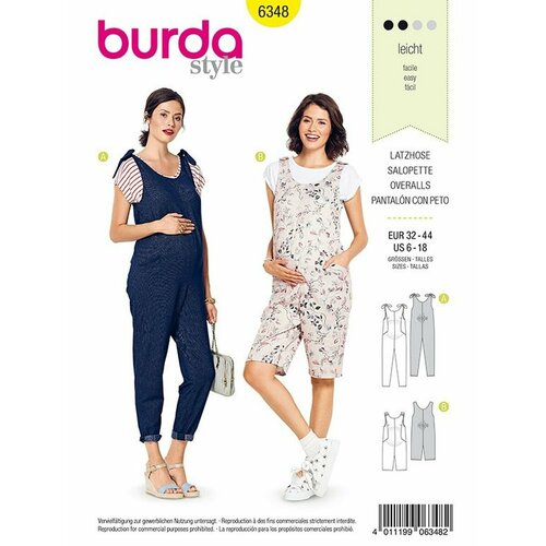 Выкройка Burda 6348 Комбинезон для беременных выкройка burda 9325 комбинезон