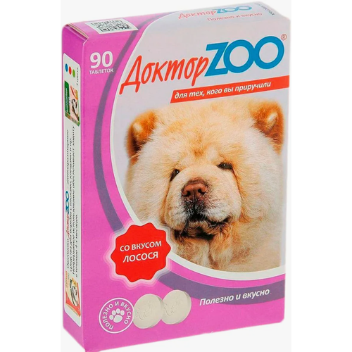 Мультивитаминное лакомство для собак Доктор ZOO cо вкусом лосося 90 шт 400₽