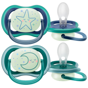 Philips Avent Пустышка светящаяся Ultra Air Night SCF376/13 в комплекте с футляром для хранения и стерилизации 6-18 мес 2 шт