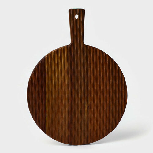 Доска разделочная с ручкой «Рельеф», 40×30×1,5 см, акация