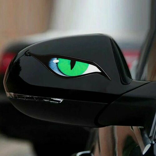Наклейка на авто Глазки 32 7 см зеленый 456₽