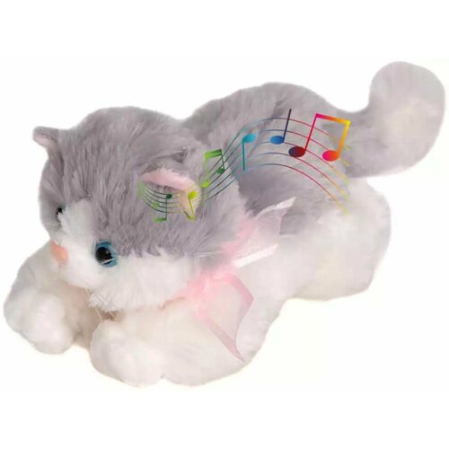 Мяг. Кошка Бинки 25 см со звуком BL-852-2 игрушка мягкая со звуком диносити тира в короне 20 см