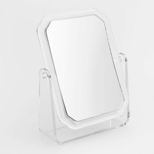 Зеркало настольное 14 см двустороннее пластик прямоугольное 990₽