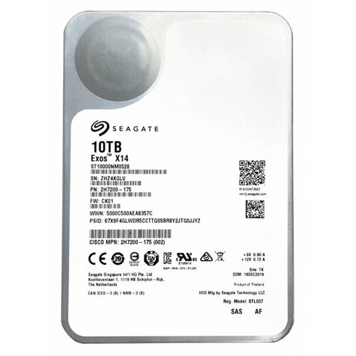 Жесткий диск Seagate 2H7200 10Tb SAS 35 HDD 32630₽