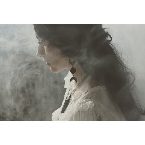 Серьги KATE SHO, стекло, черный