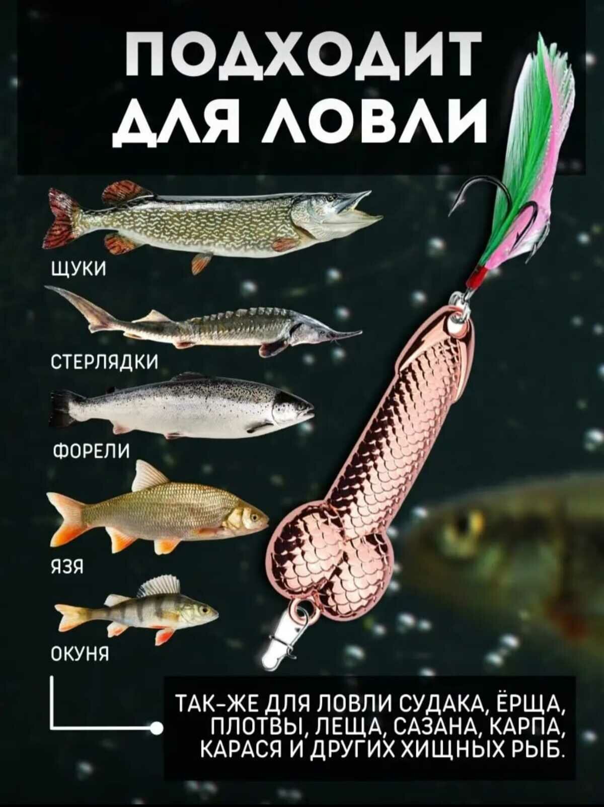 Блесна колеблющаяся для зимней и летней рыбалки с тройником — фото 1