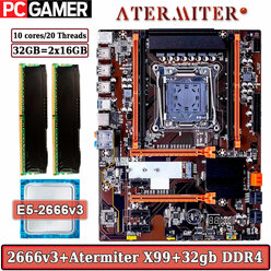 Комплект материнская плата Atermiter X99-Turbo + Xeon 2666V3 + 32GB DDR4 ECC REG 2x16GB