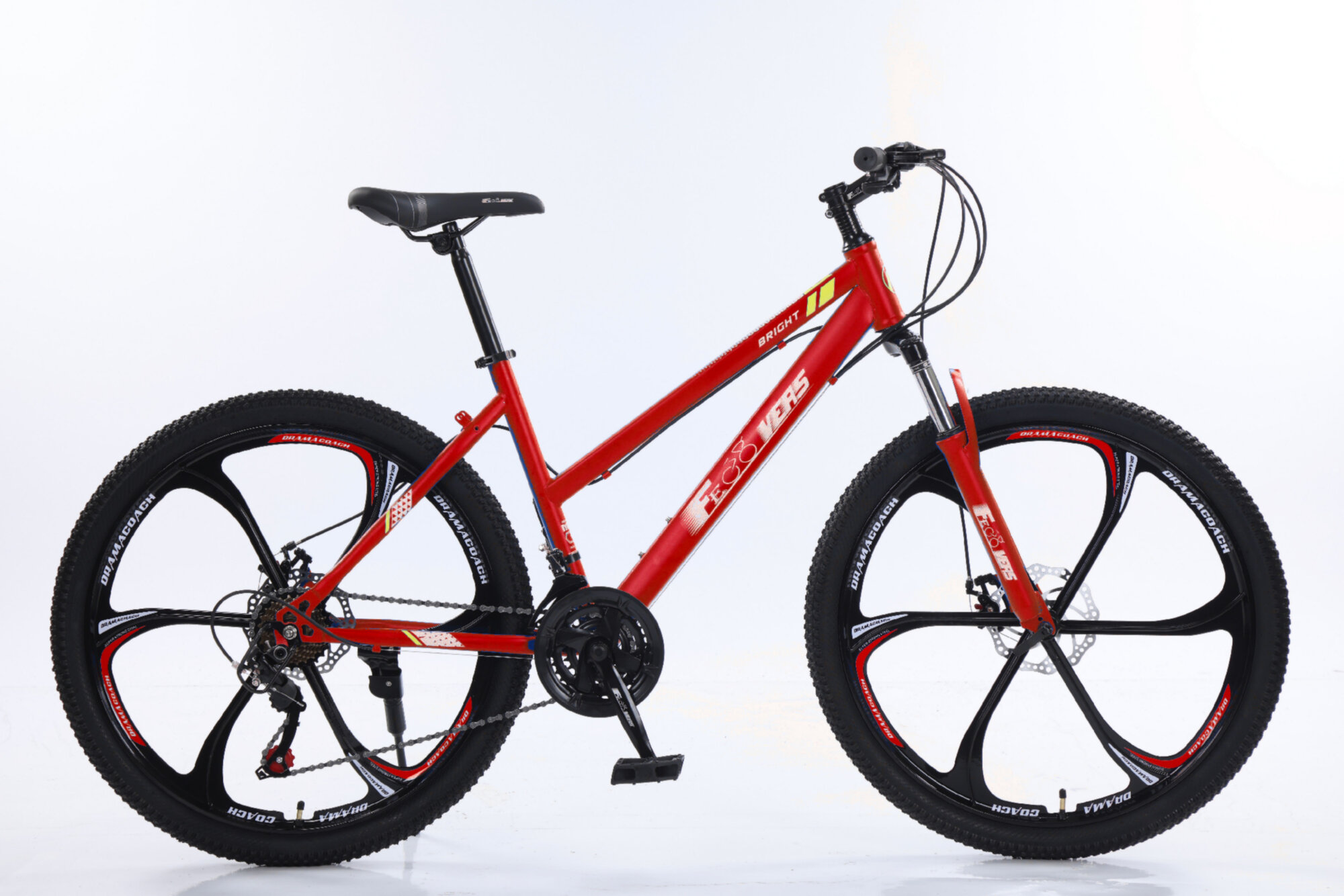 Велосипед Горный MTO Ride 26", 2023, 17", красный литые диски