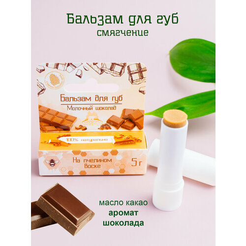 Натуральный бальзам для губ питательный Молочный шоколад, 3 г, Территория тайги