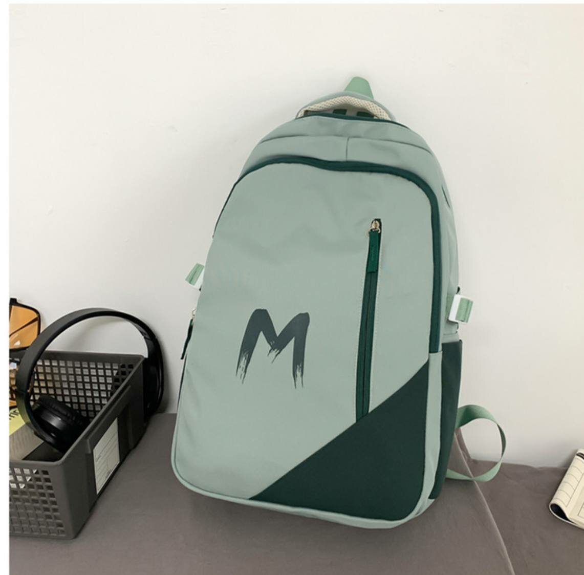 Рюкзак Backpack MarkaHit, унисекс, 2 отделения,2 кармана мятный