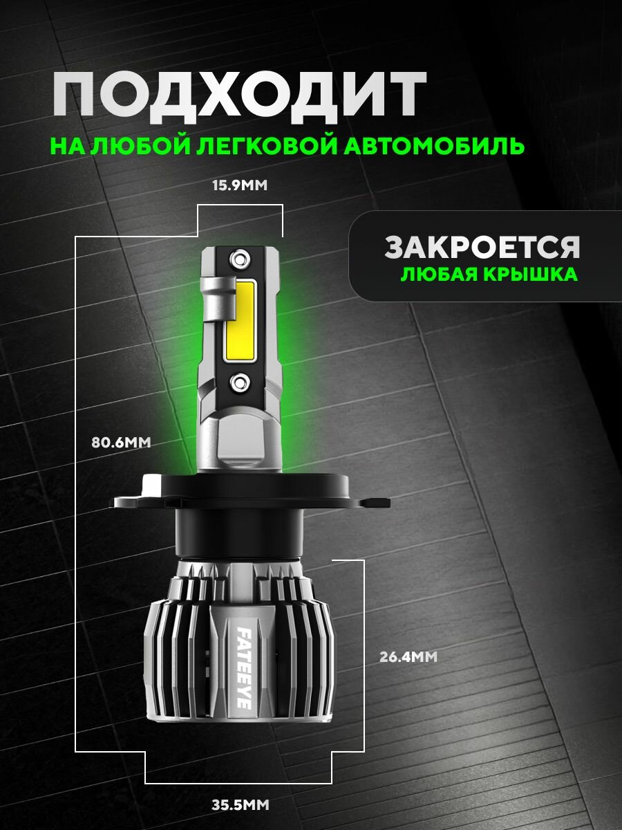 Автомобильная светодиодная лампа FATEEYE H7 (A700-F6-H4)