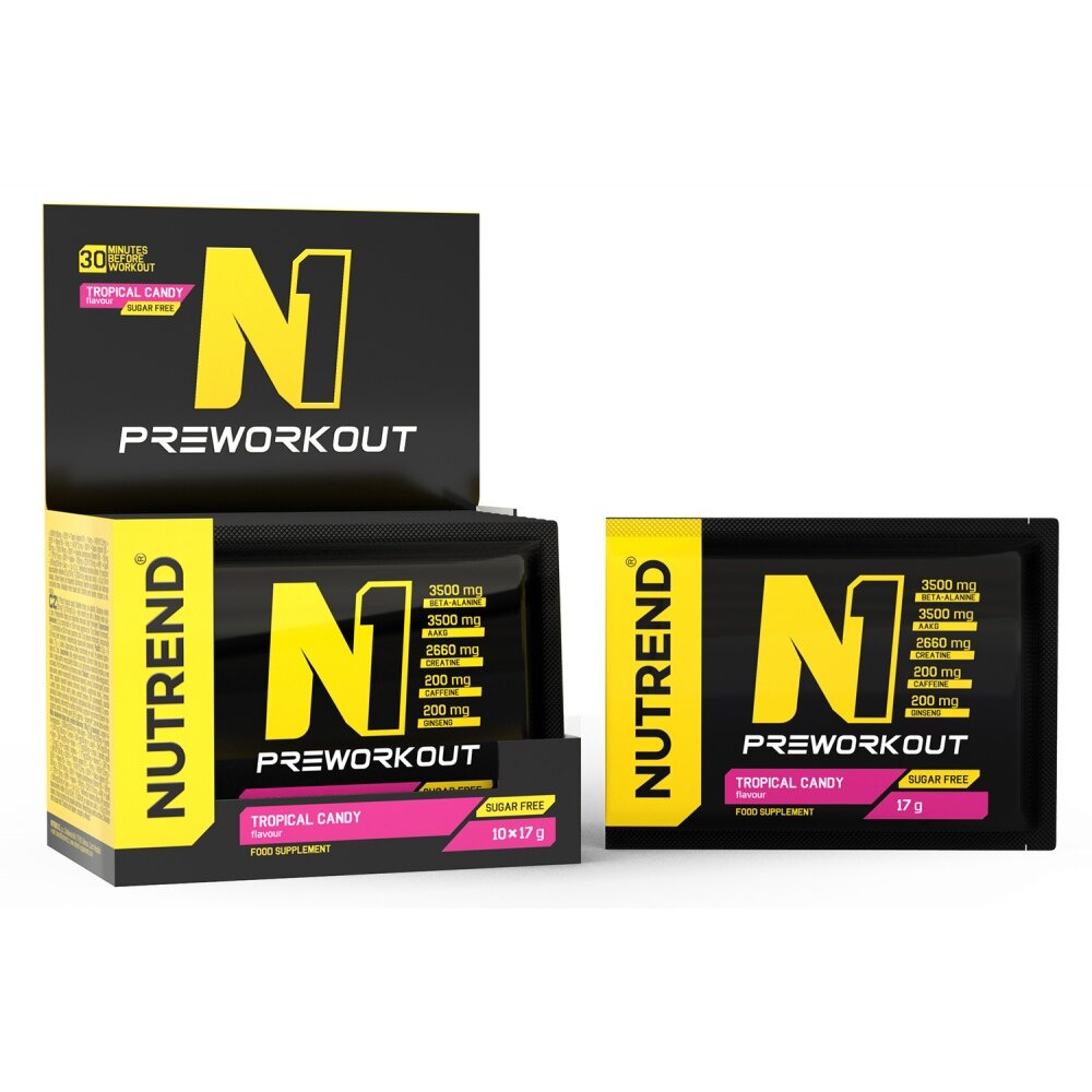 N1 Pre-Workout, 10 пакетов по 17 грамм, Grapefruit / Грейпфрут