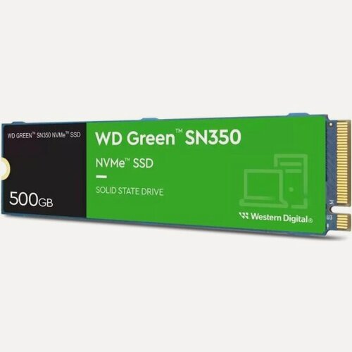 Изображение товара SSD диск Western Digital Green SN350, 500GB, M.2 2280, PCIe 3.0 x4, NVMe (WDS500G2G0C)