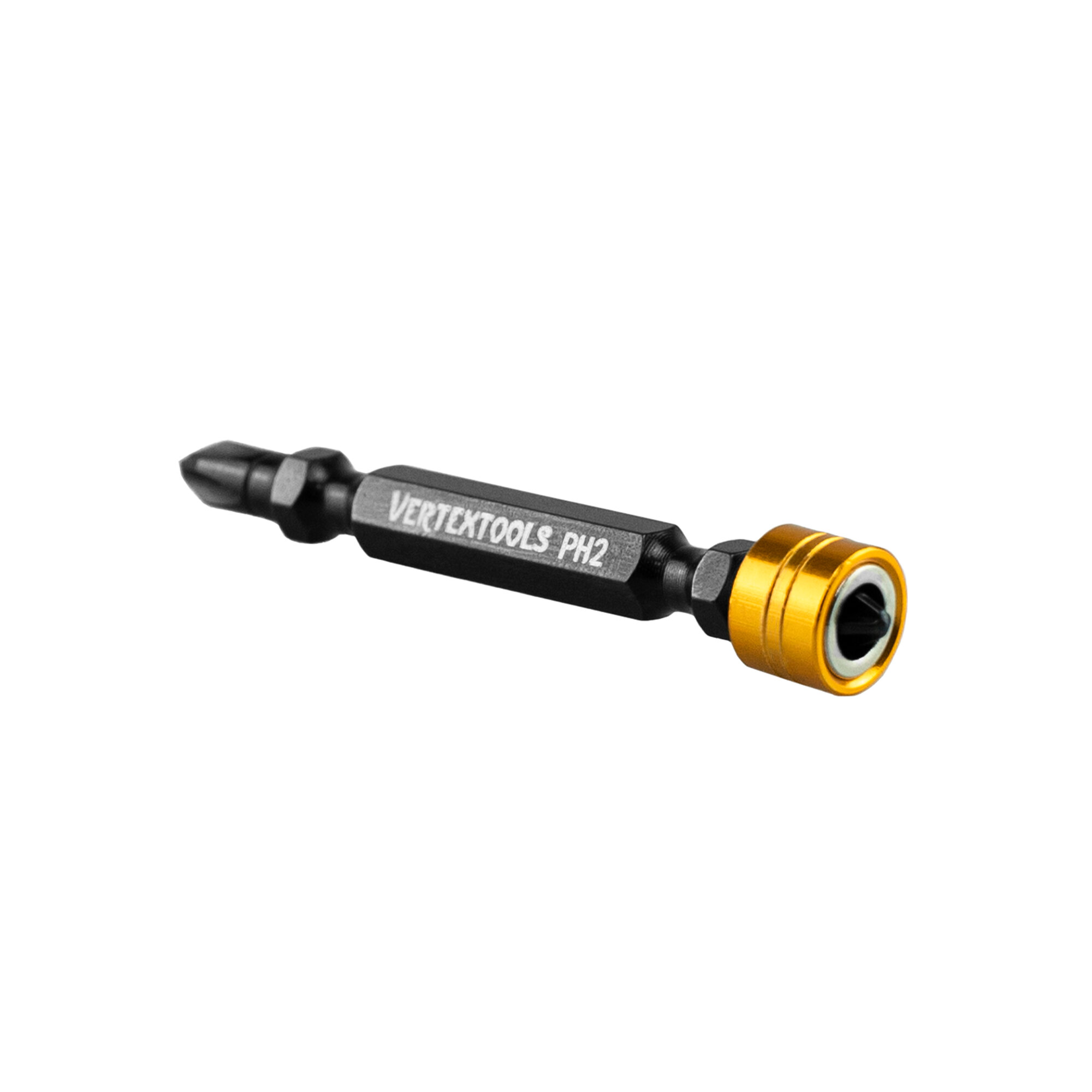 Бита двухсторонняя со съемным магнитным держателем Vertextools PH2 х 65мм 10 шт. — фото 1
