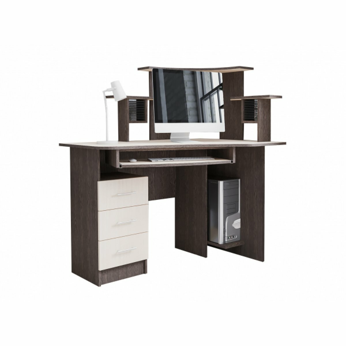 фото Компьютерный стол "СКУ-1" - Правый, Венге/Ясень Шимо светлый