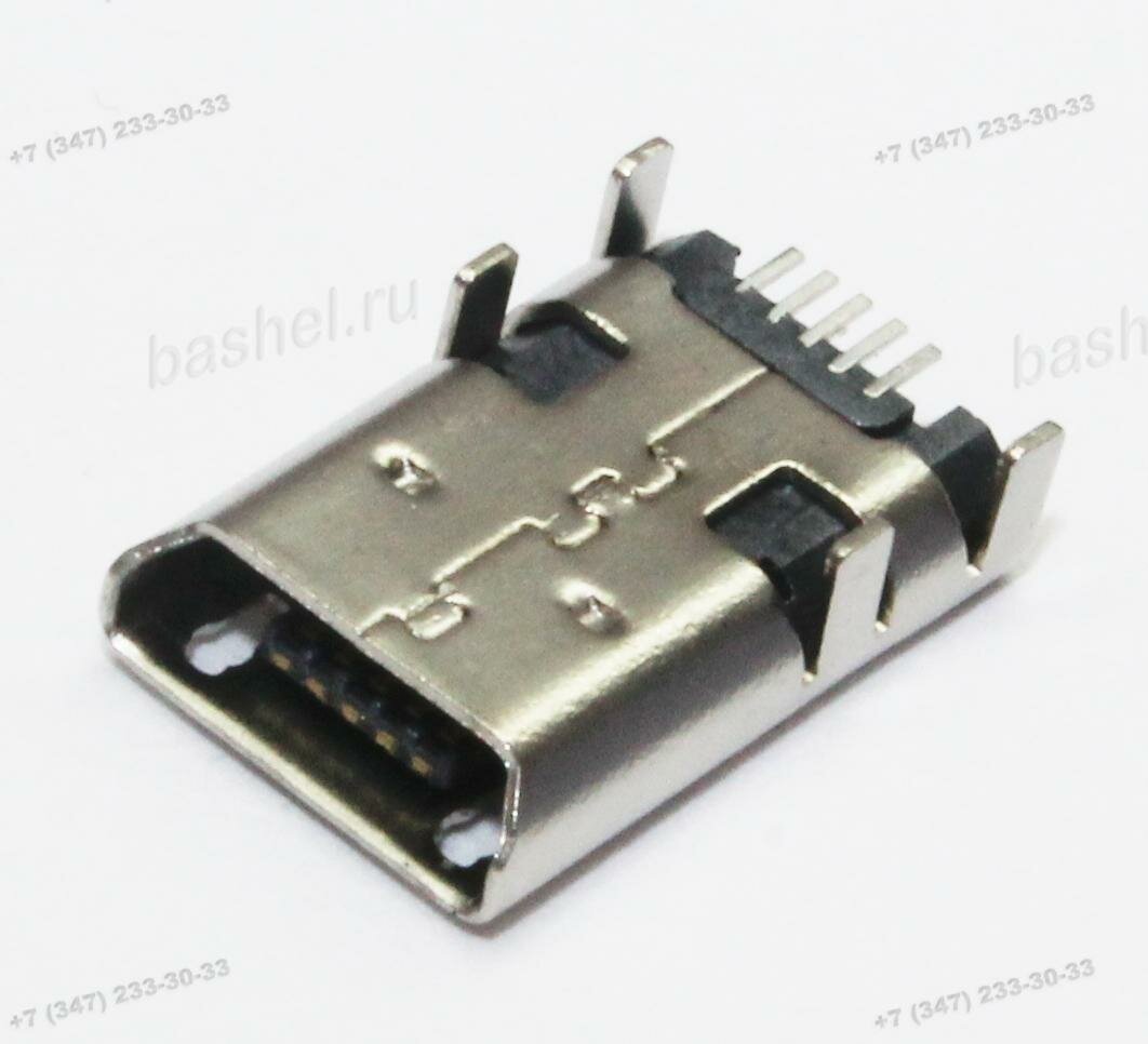 Гнездо USB micro (F) на плату, 5 контактов 5L1