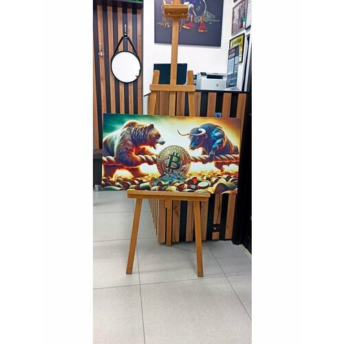 Биткойн борьба быка против медведя полностью готовая