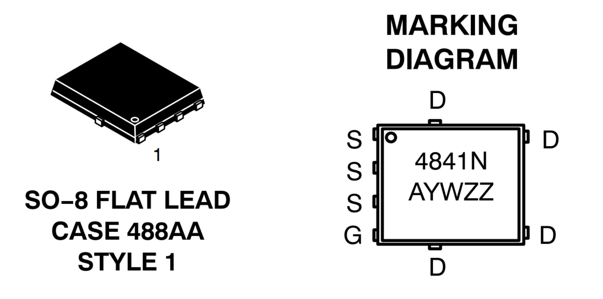 Микросхема NTMFS4841NT1G N-Channel MOSFET 30V 57A SO-8FL