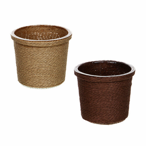 INBLOOM Кашпо плетеное 105х105х9см бумажная лоза ПП 12 штук 2187₽