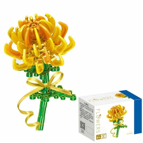 Конструктор 3Д Цветы Хризантема 73 деталей Объемный развивающий конструктор для детей 499₽